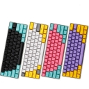 61 Keys Purple Love Lakers PBT Doubleshot Backlit Keycaps Set OEM Profile for MX Mechanical Gaming Keyboard ANSI GH60 RK61/ALT61/Annie/poker GK61